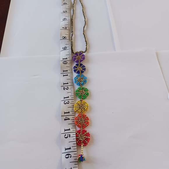 Handmade beaded seed Necklace 7 chakras - Picture 4 of 6